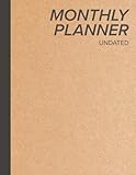 2 Year Undated Monthly Planner: Simple 24 Month Schedule Organizer with Blank Days & Months | Brown Cover