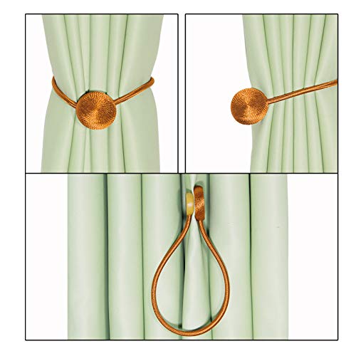 Alzapaños magnéticos para cortinas OUdini, pack de 4 lazos de cuerda color naranja 5