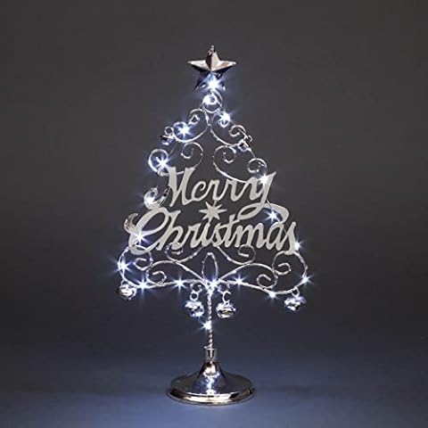 SHATCHI 45cm Pre-Lit Silver Christmas Tree Cover