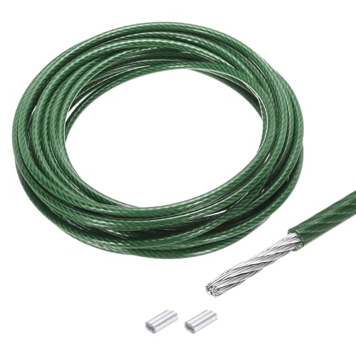 MECCANIXITY 33Ft(10M) Wire Rope 304 Stainless Steel Cable 1/4