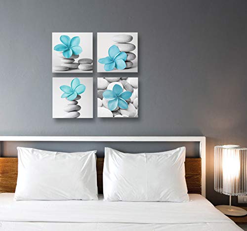 Amazon.com: Genius Decor-Modern Bathroom Wall Art Blue Grey Zen