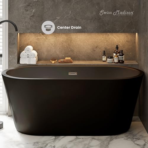 Image of Claire 60 inch Freestanding Bathtub in Matte Black