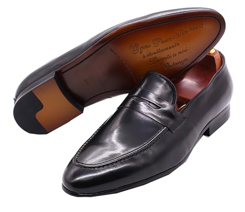Santimon Men's Loafers Slip On Dress Casual Prom Shoes Genuine Leather Penny Loafers Mens Fashion Wedding Tuexdo Formal Business Suit Loafer Comfortable Walking Shoes4