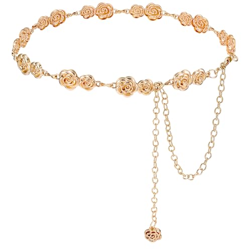 FALETO Metal Chain Belt Adjustable Layered Belly Waist Chains for Women Plated Jewelry Accessories for Dresses Bikin Beach Bohemian