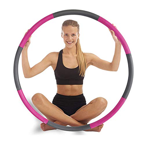 Potok Weighted Hoola Hoops, Exercise Removable Multiple Assembly Design Professional Fitness Hoola Hoop for Exercise, Weight Loss & Burning Fat, Home Workout Hoola Hoops for Adults