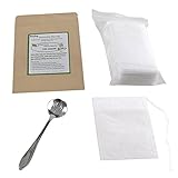 Tea Filter Bags, NUIBY Unbleached 100% Natural Empty Tea Bags for Loose Leaf Tea - Disposable Tea Infuser Bags - 1 Cup Capacity, 100 Counts with 1pc Stainless Steel Tea Spoon (2.4in 3.2in)