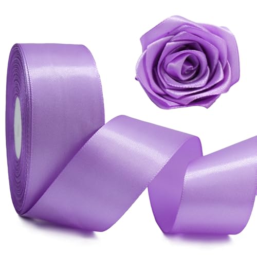 Image of GROWDXZ Purple Satin Ribbon 1 1/2 Inch Single Face 30 Yards