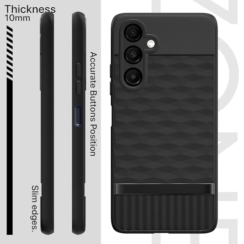 Image of Pikkme Back Cover for Samsung Galaxy A16 5G Camera Protection 3D Hexa Cube Design Silicone Protective Bumper Case (Black)