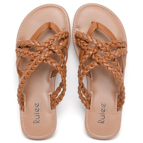 Ruiee Wide Width Sandals for Women, Summer Flip Flops Wide
