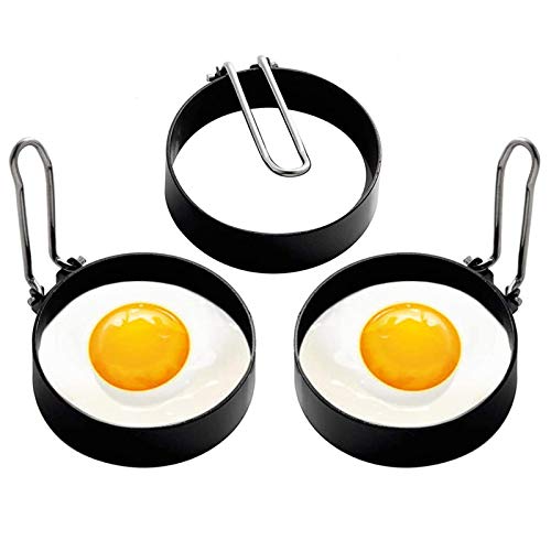 mewmewcat Anel de ovo redondo para cozinhar ovo anéis para cozinhar aço inoxidável antiaderente mold