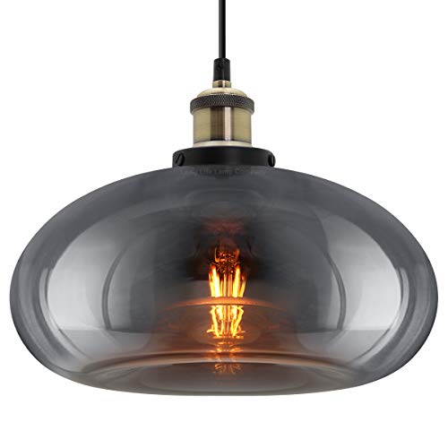 Long Life Lamp Company Modern Vintage Glass Dome Ceiling Pendant Light Shade Grey Antique Holder M0198-F - Cosy Home Interiors Long Life Lamp Company Modern Vintage Glass Dome Ceiling Pendant Light Shade Grey Antique Holder M0198-F