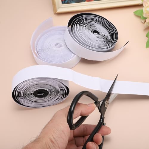 Image of uxcell 15ft x 1 inch Hook and Loop Tape, Heavy Duty Double-Sided Adhesive Strips, Strong Back Sticky Fastener for Home Office Car DIY Crafts, Black