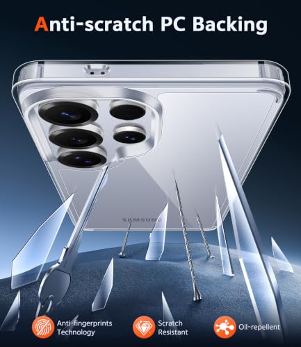 Image of FNTCASE for Samsung Galaxy S25-Ultra Case Clear Anti Yellowing | Military Grade Drop Protection Cell Phone Cover, Rugged Shockproof Protective Bumper, Transparent Cases