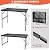 GREGIN Camping Table with Mesh Desktop, Lightweight & Portable Folding Grill Table, Height Adjustable Metal Outdoor Table for Camp, Cooking, BBQ, RV, Picnic-3 FT Black