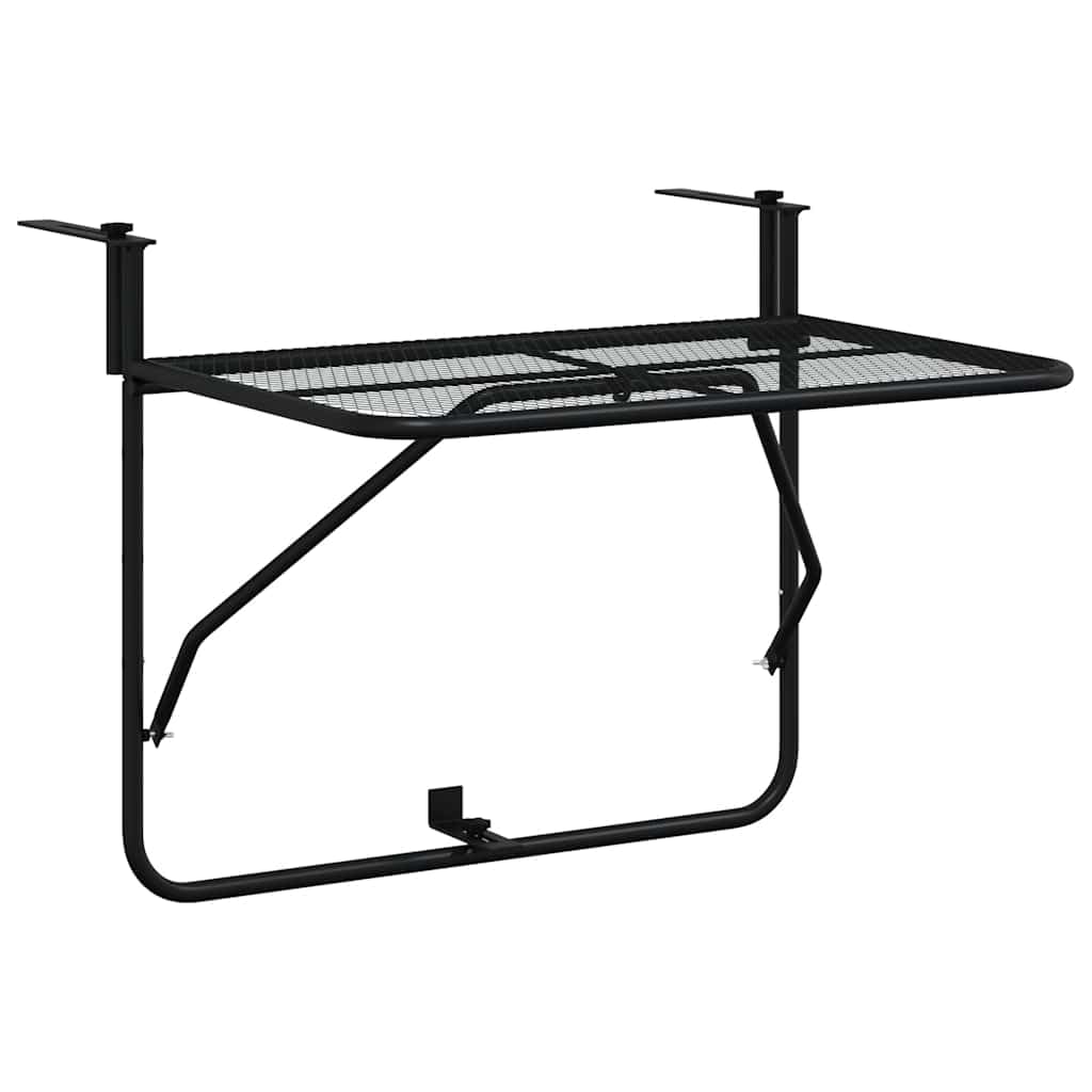 vidaXL Balcony Folding Table Black 60 x 40 cm Steel