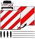 Warntafel für Italien Spanien und Portugal Fahrradträger,3 In 1 Alu Reflektierend Warnschild(50 x 50 cm) mit 4X Spannseile,Zertifizierte für Fahrradträger Heckträger & Auto Wohnmobil