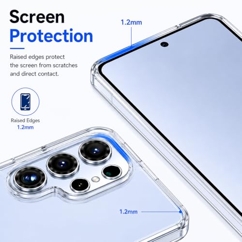 Image of DIZORO for Samsung Galaxy S25 Ultra 5g Case Clear,[30X Anti-Yellowing] Galaxy S25 Ultra Phone Case with Hard Back & Soft Edge,[15FT Mil-Grade Protection] Back Cover for Galaxy S25 Ultra- Transparent