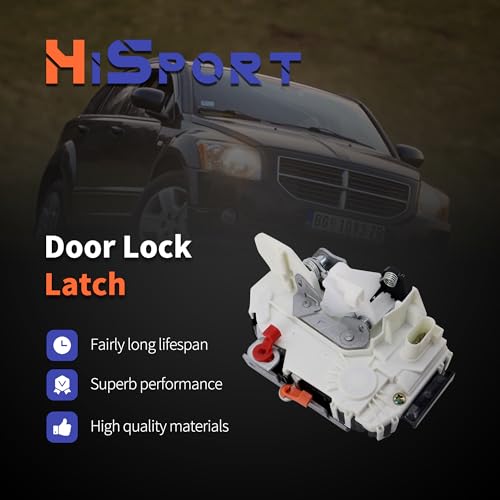 Image of HiSport 931-080 Door Lock Latch Actuator Front Left Driver Side - Compatible with Chrysler Town & Country Dodge Caliber Grand Caravan Ram 1500 Ram 2500 Ram 3500 Jeep Compass Patriot 2008-2024