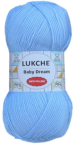Image of Baby Dream Soft Yarn - 100% Acrylic, Premium Anti-Pilling, 3.5 oz (100g), 273 yds - Soft Yarn for Crochet and Knitting Projects (Baby Blue)