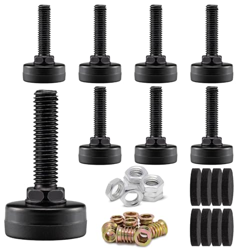 8-Pack Adjustable Furniture Leveling Feet, M8 ISO...