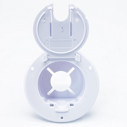 X-Haibei Rv Trailer Camper Electric Power Cord Cable Hatch Round Fits 2-3/4 Inches Dia. Hole Flip Up Cover (White) #TOP5