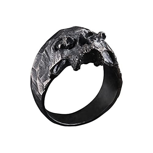 Image of Skull Ring 925 Sterling Silver Handcrafted Gothic Rock Punk Diablo Vintage Cocktail Party Biker Retro [Double Eyes 60036] - Ring Size 8.5