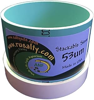 AQUACULTURE NURSERY FARMS Sieve 53 um Micron Mesh 4 Inch Diameter Stackable Aquarium Sieve.