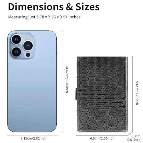 Image of Slim Credit Card Holder RFID Blocking Credit Card Stainless Steel Metal Wallet Business Card Cases with 6 Slots Men for Women