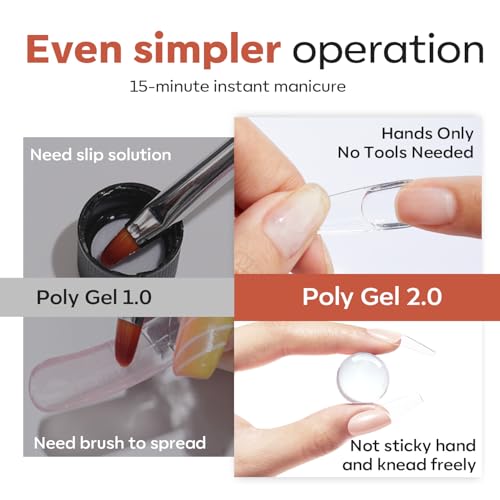 Image of modelones Solid Builder Gel for Nails, Poly Nail Gel Extension Non-Sticky Gel Nail Polish Apply Upgraded 3D Art Sculpting Molding Starter-friendly 50g