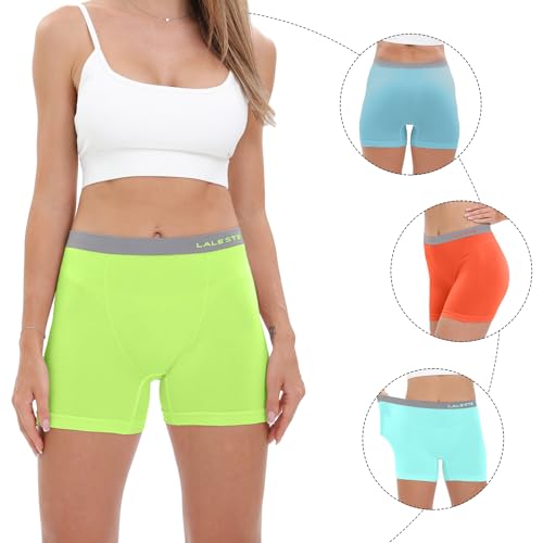LALESTE Women's Cotton Boxer Briefs 3" Inseam Underwear Boy Shorts Panties 5 Pack2