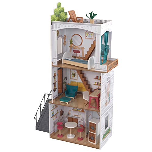 KidKraft 10238 Rowan Puppenhaus Dollhouse for 12" Dolls, Mehrfarbig, für 30 cm