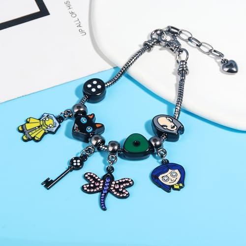 Coraline Charm Bracelet - Coraline Necklace Halloween Costume Accessories - Gifts for Women Men and Fans4
