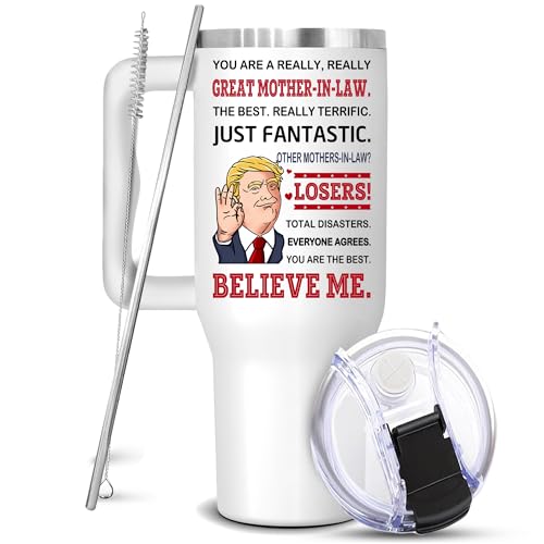 LOTWATEGO Mother In Law Gifts - Christmas Gifts For Mother In Law - - Mother-in-law Birthday Gifts from Daughter-in-law - Mother In Law Presents Idea - You're A Great Mother-in-law Tumbler With Handle