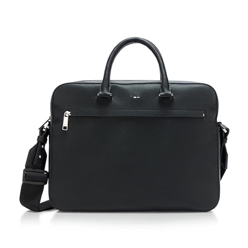 BOSS, Ray Friendly Leather Small Brief Case, Catfish Black, One Size