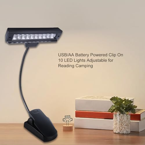 Lampe de lecture nomade 10 LED à clip USB piles AA de camping - 3