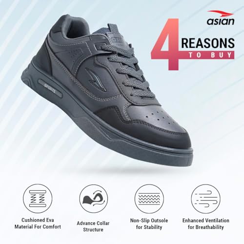 Image of ASIAN Boston-01 Stylish Casual Sneakers for Men & Boys | Cushioned Comfort, Trendy Design, Lace-Up Sneakers