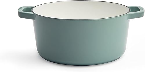 Vista 48 de Milo by Kana 3.5-quart Enameled Cast Iron Dutch Oven with Lid Premium Casserole Cooking Pot Enamel Coating Inside and Out Oven Safe and White