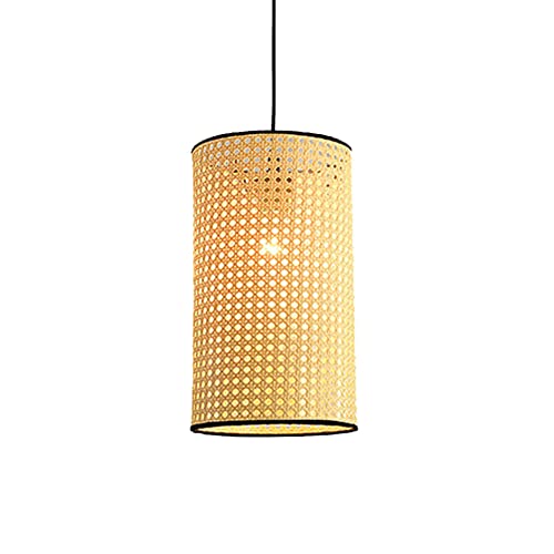 Luz de techo decorativa de madera y lámpara colgante interior tipo tambor para hogar
