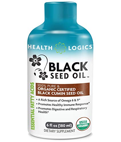 USDA Organic Certified Black Cumin Seed Oil 6 Fl Oz (180 ml) by Health Logics