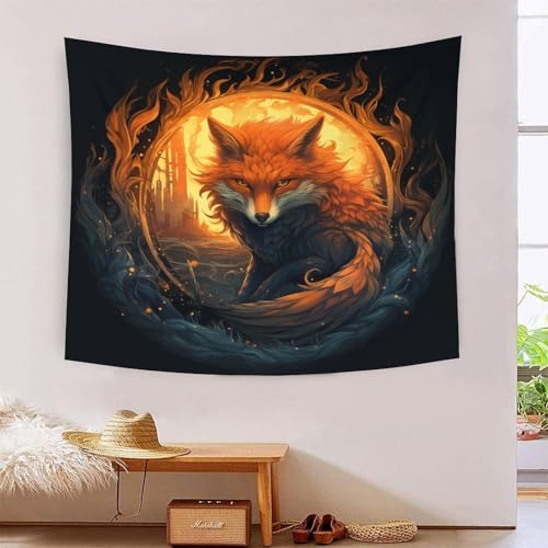 Tapisserie murale fox en tissu grand format pour creer un cocon chaleureux dans la chambre