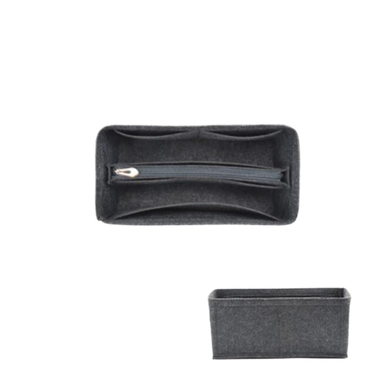 NJIEzhao Felt Handbag Insert Makeup Bag Organizer Insert For Handbag Organiser Divider Shaper Protector Compartment Inner(Dark gray middle,Birkin 25)