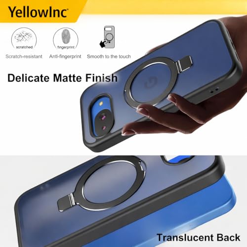 Image of Translucent Case for Google Pixel 10A, Magentic Stand, Aero-Space Grade Protection, Cover (Frosted Black with Ring Stand, Google Pixel 10a)