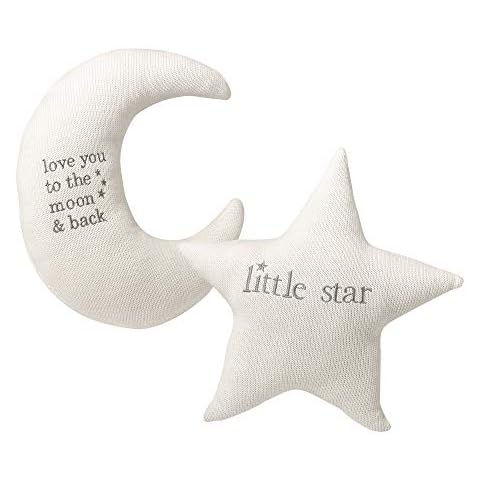 Lillian Rose White Star and Gray Moon Nursery Pillow Set Cover