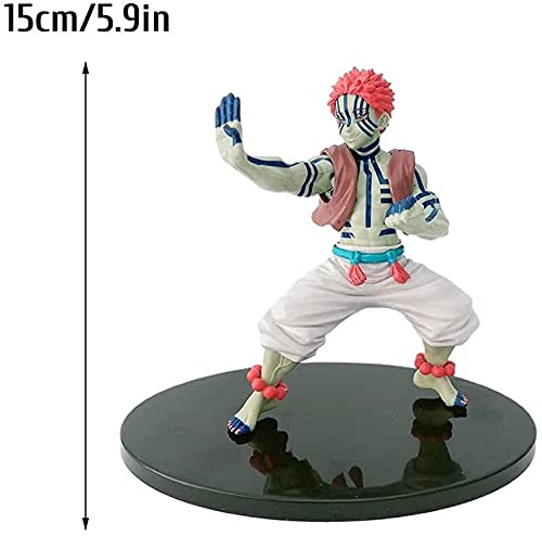 Image of Trunkin | Demon Slayer Upper Moon 3 Demon Akaza Statue Action Figure | Kimetsu no Yaiba Destructive Death Compass Needle Technique Multicolour Anime Figurine Weeb Manga Collectible Model Toy | 15 Cms