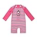 ranrann Enfant Fille Bébé Maillot de Bain Une pièce à Manches Longues Motif Pingouin Combinaison Natation Anti-UV Plage Surf Plongée Swimsuit Swimwear 3 Mois - 3 Ans Rose 3-6 Mois