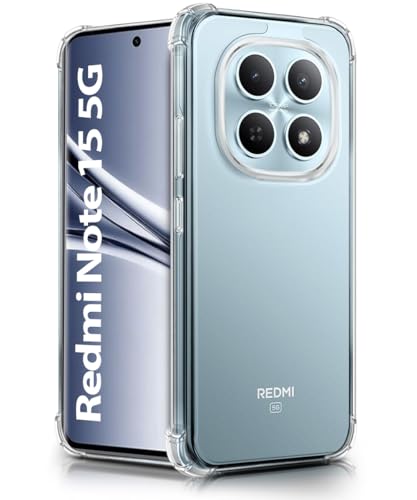Image of WOW IMAGINE Ultra-Hybrid Crystal Clear Back Case for Xiaomi Redmi Note 15 5G | Shockproof Design | Camera Protection Bump | Hard Mobile Back Cover with Cushioned Edges - Transparent