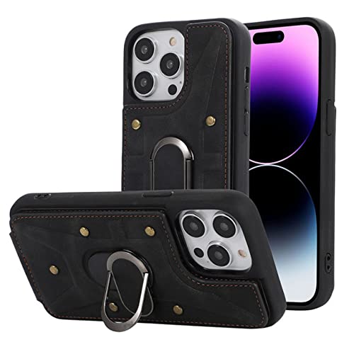 Fentes pour cartes iPhone 13 étui portefeuille en cuir anti-chute avec anneau