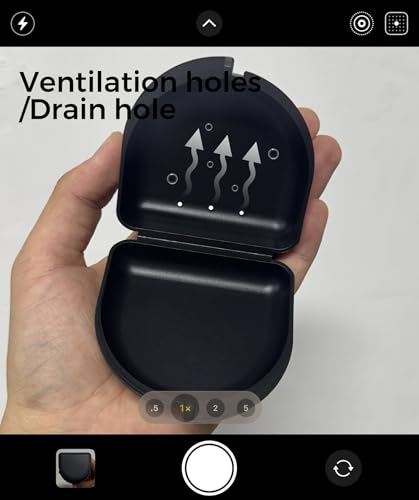 HEMILAB Retainer Case, Compatible with Invisalign, Aligner Case with Vent Holes, Mouth Guard Box Orthodontic Storage Container, Black - Thumbnail 3