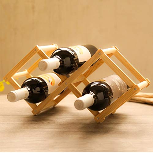 Soporte de vino plegable de madera para 7 botellas miniatura 2