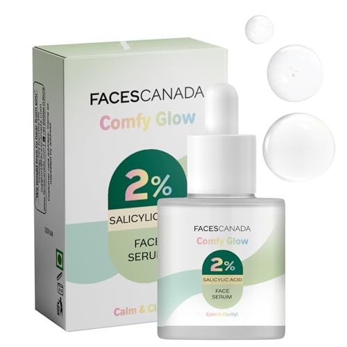 Image of FACES CANADA Comfy Glow 2% Salicylic Acid w /w Face Serum - 15ml | Clears Acne & Blackheads | Unclogs Pores | Controls Oil | Even Skin Tone | Smooth Skin Texture | Gentle Exfoliation